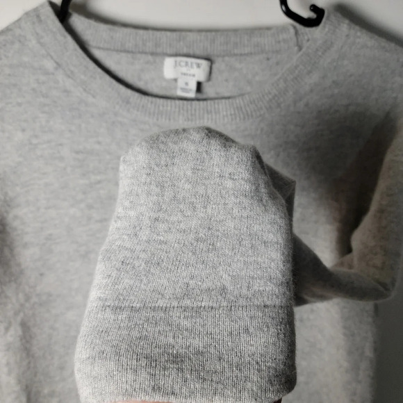 J Crew Gray Teddie Sweater Cotton-Wool Blend Long Sleeve Sweater Size Small - Picture 3 of 8